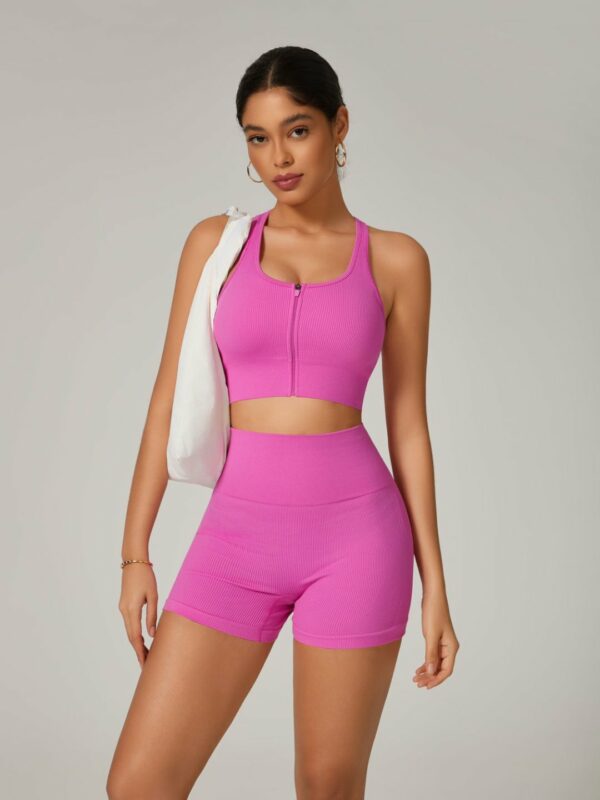Conjunto Empina BumBum Canelado Com Zipper